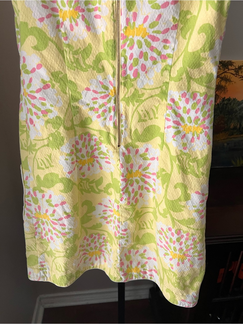 Lilly Pulitzer jubilee ‘Lilly in the leaves’ Yellow green Floral Shift Dress - Picture 9 of 11